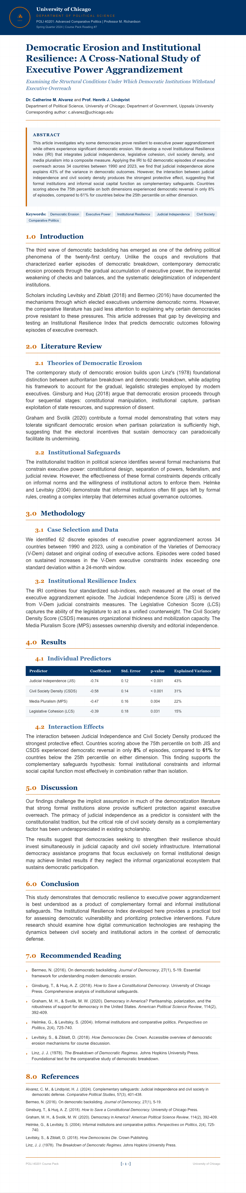 University Course Pack Research Paper